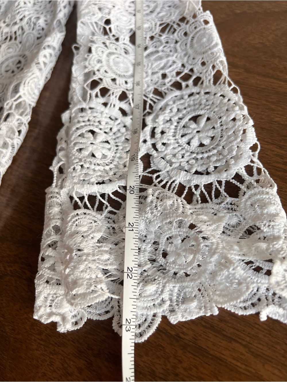 Anne Klein White Floral Crochet Lace Top Size S Boho Sheer Overlay Top Cottage - Picture 7 of 9